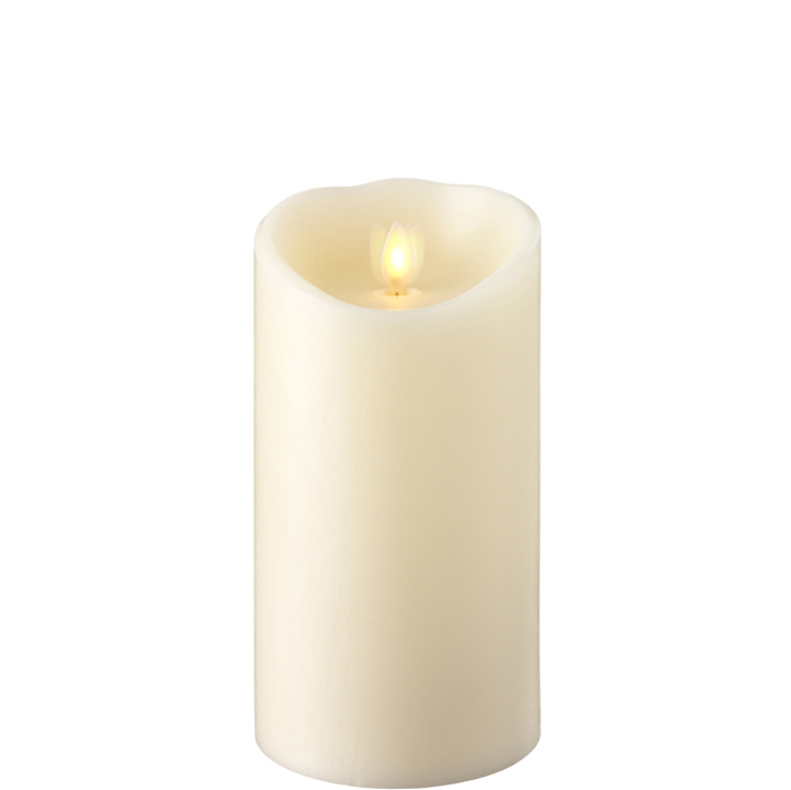 Raz Imports 3X6 Moving Flame Ivory Pillar Candle Patio Garden Bathroom and Living Room Elegant Flameless Lighting Accent and Decorative Light Source Flickering Scented Candles for Entryway