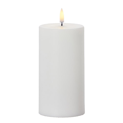 Raz Imports 3X6 Moving Flame Ivory Pillar Candle Patio Garden Bathroom and Living Room Elegant Flameless Lighting Accent and Decorative Light Source Flickering Scented Candles for Entryway
