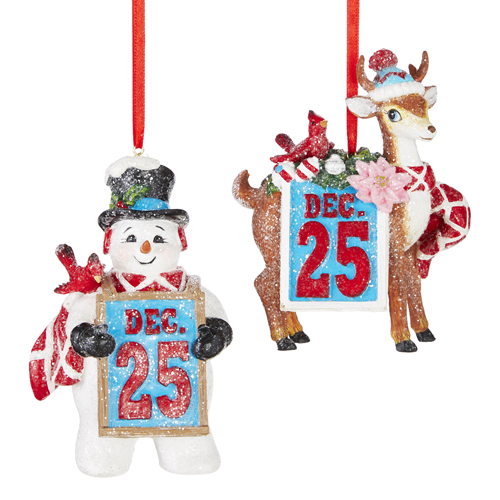 RAZ Imports~Vintage Christmas Metal Cut Out~Santa/Snowman/Deer Assorted Ornament 
