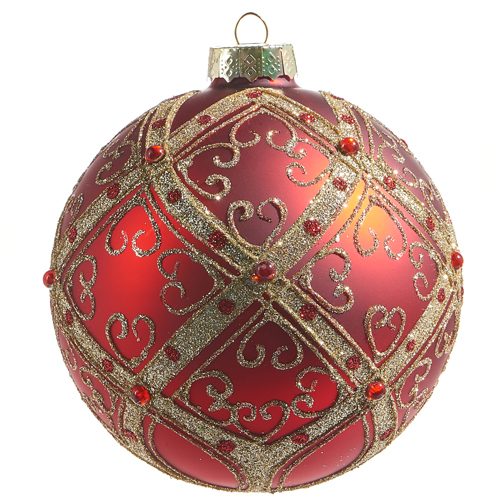 Raz 4 Ivory Jeweled Velvet Ball Christmas Ornament 4327300