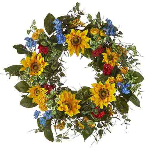 RAZ Imports Limoncello 22 Sunflower Wreath 